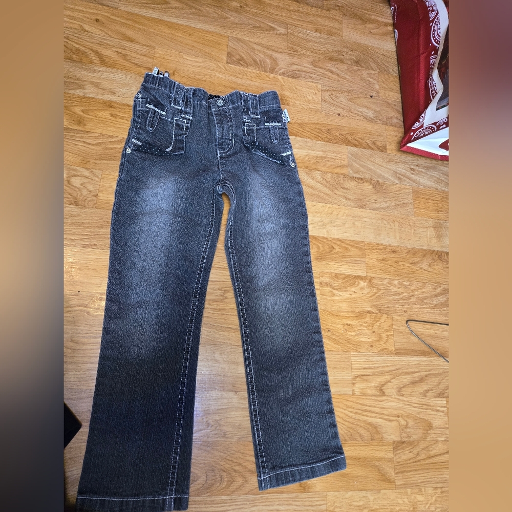 Kids Girls Y2k 2000s Style Pampolina Black Jeans